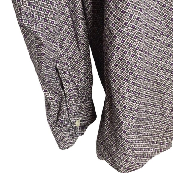 Cinch Mens LS Button Up Dress Shirt Purple White Diamond Sz XXL Western Rodeo - Picture 4 of 10